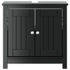 vidaXL Bathroom Sink Cabinet Black Solid pine wood, engineered wood, metal - 3 of 4