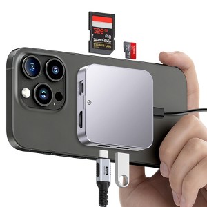 Magnetic USB C Hub with Magsafe for iPhone, 8 in 1 Type-C Docking Station 4K@60Hz HDMI SD3.0 TF3.0 Card Solt 100W PD 10Gbps USB-C AUX for MacBook - 1 of 4