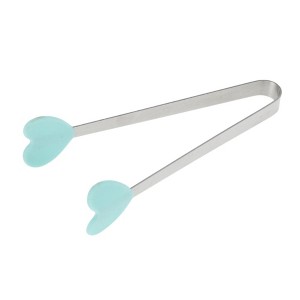Unique Bargains Pcs Food Tongs Heart-Shaped Ice & Food Tongs Dishwasher Safe Stainless Steel Silicone 5 Inch 1 Pcs - 1 of 3