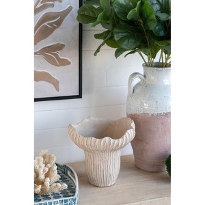 Okak 9x5.5x5.7 Inches Sand and Cement Conch Shell Planter Textured Finish for Indoor and Outdoor Use, Decorative Plant Pot - 1 of 4