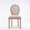 Set of 2 Wood Dining Chairs with Back, Classic Upholstered Armless Chairs for Kitchen or Dining Room-Panipeachy - 2 of 4
