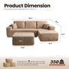 XIZZI Modular Sectional Sofa Couch, L/U-Shape Upholstered Couch, Modern Minimalist Couches for Living Room, Free Combination Deep Seat Corner Couch - 3 of 4