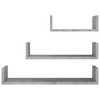 vidaXL Wall Display Shelf 3 pcs Concrete Gray Engineered Wood - 4 of 4