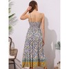 INSPIRE CHIC Women's Summer Spaghetti Strap A-Line Flowy Smocked Midi Boho Floral Sundresses - 3 of 4