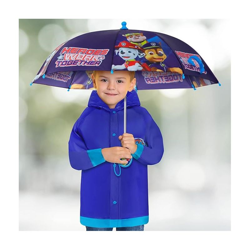 Paw Patrol Raincoat and Umbrella Set, Kids Ages 2-7 (Dark Blue), 2 of 7