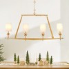 Rennnsan Merivae 47" W 4 - Light Liner Linen Mid-Century Modern Dimmable Distressed Kitchen Island Pendant in Gold - 4 of 4