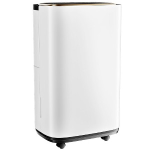 BestParts Portable Dehumidifier for Basement with Drain Hose, 50 Pint, Powerful Moisture Removal, 6L Tank - White - 1 of 4