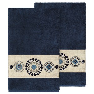 Linum Home Textiles 100% Turkish Cotton ISABELLE Embellished Towel Set - 1 of 2