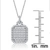 Guili Sterling Silver White Gold Plated Cubic Zirconia Square Shaped Pendant Necklace for Modern Elegance and Timeless Appeal Always - 3 of 3