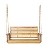 SKRAN Wooden Porch Swing 2-Seater, Acacia Frame Slat  Hanging Chair, Water-Resistant Swing Bench with Hanging Chains for Patio,Courtyard, Teak Color - 4 of 4