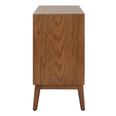 Medium Oak and Gold 2-Drawer Chest with USB Ports