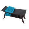 DecoTeak® Satori® 34" Teak Wood Shower Bench with Shelf in Woodland Brown Finish - 3 of 4