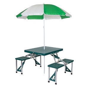 Stansport Picnic Table and Umbrella Combo - Green - 1 of 4
