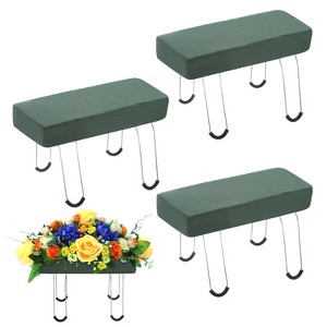Unique Bargains Cemetery Headstone Flower Saddles with Floral Foam Rustproof Galvanized 12 Inch - 1 of 4