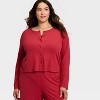 Women's Variegated Ribbed Pajama Cardigan - Auden™ - 3 of 3