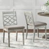 Lifestorey Set of 2 Belterra Dining Chair Vintage White/Beige: Polyester Upholstery, Foam Filled, Rubberwood Frame - image 2 of 4