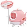 FONTOI Enclosed Cat Litter Box with Lid Cute Large Kitty Potty with Scoop , Drawer Tray, Skylight, Easy Clean, Indoor Use, Pink 18.5"* 21.8"*17.3" - 3 of 4