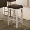 Simple Relax Set of 2 Upholstered Stools in Antique White and Dark Brown - 2 of 4