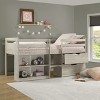 Donco Kids Handles Twin Light Grey Rustic Low Loft Bed - 2 of 4