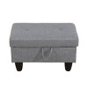 AndMakers 28.5 in. W Linen Rectangle Ottoman with Storage - 2 of 4