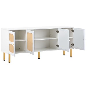 NicBex TV Stand for TVs up to 70 Inches,Modern TV Media Console Table with Rattan Door and 3 Cabinets - 1 of 4