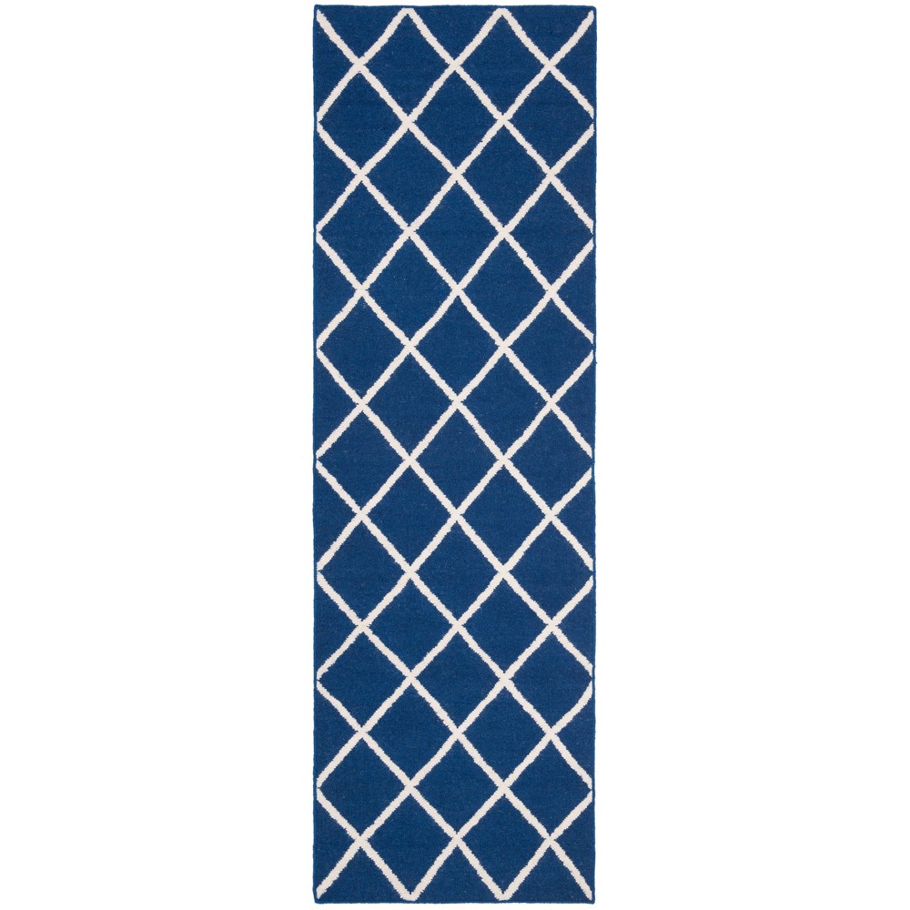 2'6inx8' Runner Brant Flatweave Blue/Ivory - Safavieh