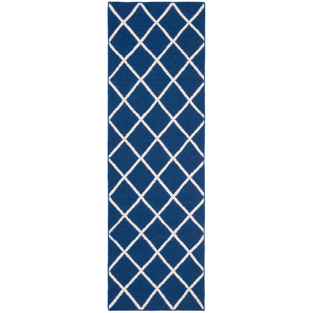 2'6inx8' Runner Brant Flatweave Blue/Ivory - Safavieh