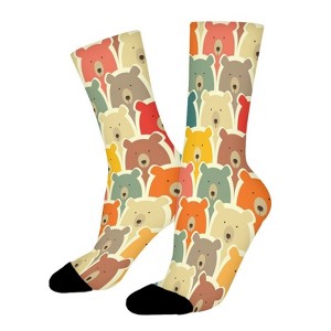 Colorful Bears Women Printed Crew Socks Funny Funky Socks Soft Polyester Novelty Gifts for Artists Men - 1 of 1