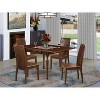 5-Piece Mahogany Finish Solid Wood Top - Rectangular Dining Room Set - Seats 4 - 2 of 4