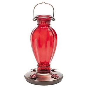 Perky-Pet Daisy Vase Vintage Glass Hummingbird Feeder, 18oz Capacity, Red - 1 of 3