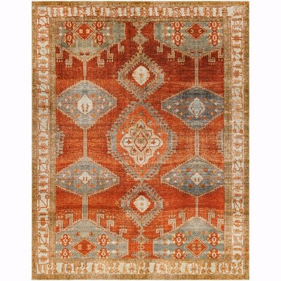 Mark & Day St Elmo Washable Woven Indoor Area Rugs Bright Orange