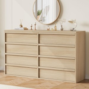8 Drawer Dresser for Bedroom, 54" Wide Modern Double Dresser Organizer with Concave Handles, Wooden Chest of Drawers - 1 of 4