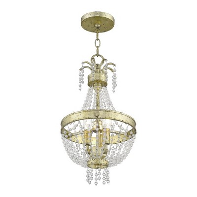 Winter Gold Mini Chandelier with Clear Crystals
