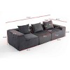 Modular 3-Seater Sofa Couch, Freely Combinable Layout Sofa with Ribbed Texture Design, Corduroy Sofa with Foam-Filled Cushion-Cuddlewood - 4 of 4