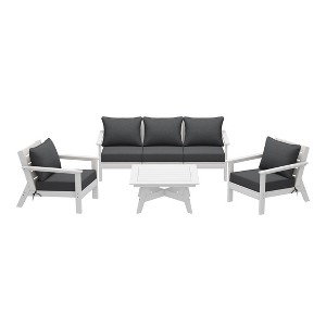 WestinTrends Avalon Outdoor 6-Piece Modular Sectional Patio Furniture Sofa Set, White/Gray - 1 of 4