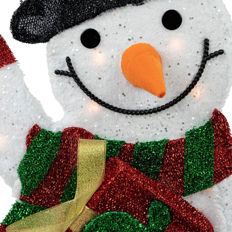 Northlight 32" Lighted Waving Snowman in Striped Scarf Outdoor Christmas Decor, 5 of 8