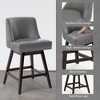Arceso Bar Stools Set of 2, 26 Inch Swivel Counter Stools with Back, Faux Leather Upholstered Barstools, Solid Wood Legs with Footrest,  for Kitchen - 4 of 4