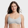 Women's Cotton Blend Scoop Ribbed Bralette - Auden™ - 4 of 4