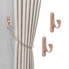 Unique Bargains Curtain Holdbacks Wall Peg Hooks Zinc Alloy 2.83"x0.63" 1 Pair - 2 of 4