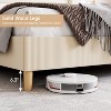 Bed Frame, Upholstered Platform Velvet Bed Frame with Vertical Channel Tufted Wingback Headboard, No Box Spring Needed, Easy Assembly - 4 of 4
