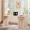 SinCiDo Modern 60" Executive Desk, Wood Home Office Desk with Drawer & Cabinet, Fluted Computer Writing Desk for Living Room, Bedroom - 3 of 4