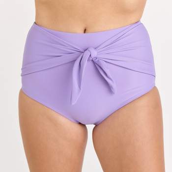 Calypsa Womens High Waisted Bikini Bottom With Front Tie