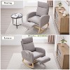 CAVINAS Modern Rocking Chair, Teddy Fabric Accent Chair with Side Pocket and Wooden Legs for Bedroom, Living Room - 2 of 4