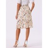 INSPIRE CHIC Women's Floral Ruffle Elastic High Waist Button Flowy Split Skirt - 4 of 4