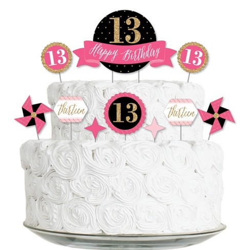 10th Birthday Decorations For Girls Glitter Rose Gold Happy Cake Topper NEW