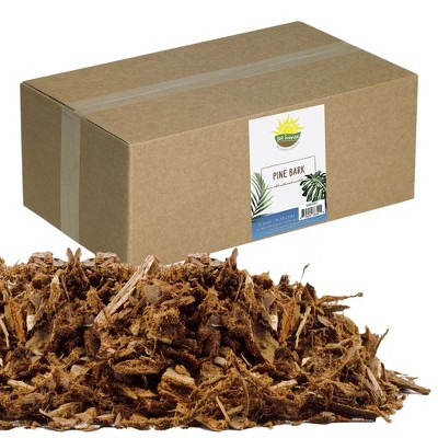 Soil Sunrise 100% Natural Pine Bark Mulch, for Container Gardening, Soil Supplement, Houseplants, Terrariums