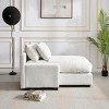 Lazy Sofa Couch Chaise Lounge Single Sofa Cloud Sleeper Sofa Corduroy/Chenille Upholstered Accent Chair Daybed, Beige/Black/Green/Blue-ModernLuxe - 4 of 4
