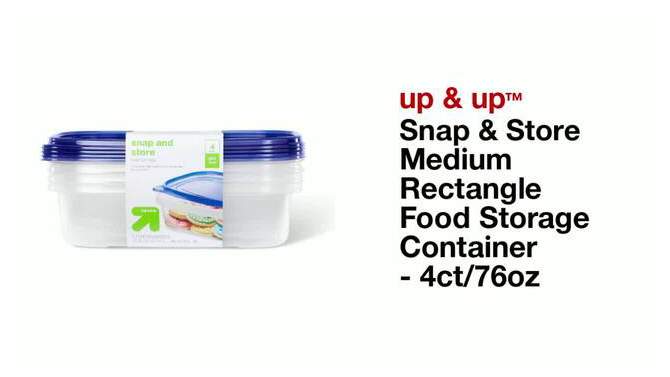Snap and Store Medium Rectangle Food Storage Container - 4ct/76oz - up &#38; up&#8482;, 2 of 5, play video