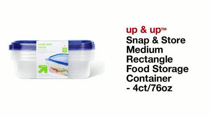 Snap and Store Medium Rectangle Food Storage Container - 4ct/76oz - up &#38; up&#8482;, 2 of 5, play video