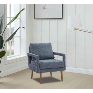 CAVINAS Chenille Accent Chair with Mid-Height Backrest,Mid-Century Modern Upholstered Living Room Chairs,Reading Chairs for Living Room - 1 of 4